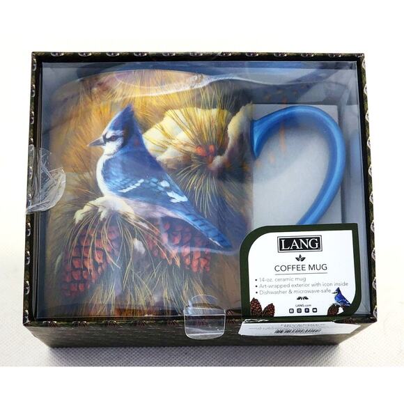 MUG/CUP-LANG-"December Blue Jay"-In Original Box-Colorful Print on Cup-14 oz - Picture 4 of 7